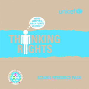 Cover of the the Unicef UK Thining Rights booklet